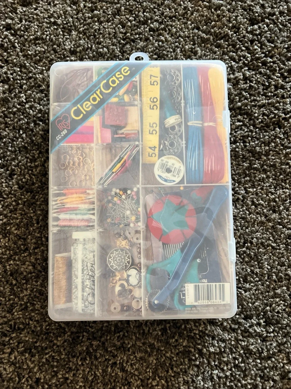 Clear Case Organizer - Clear Plastic Storage Box for Craft Supplies